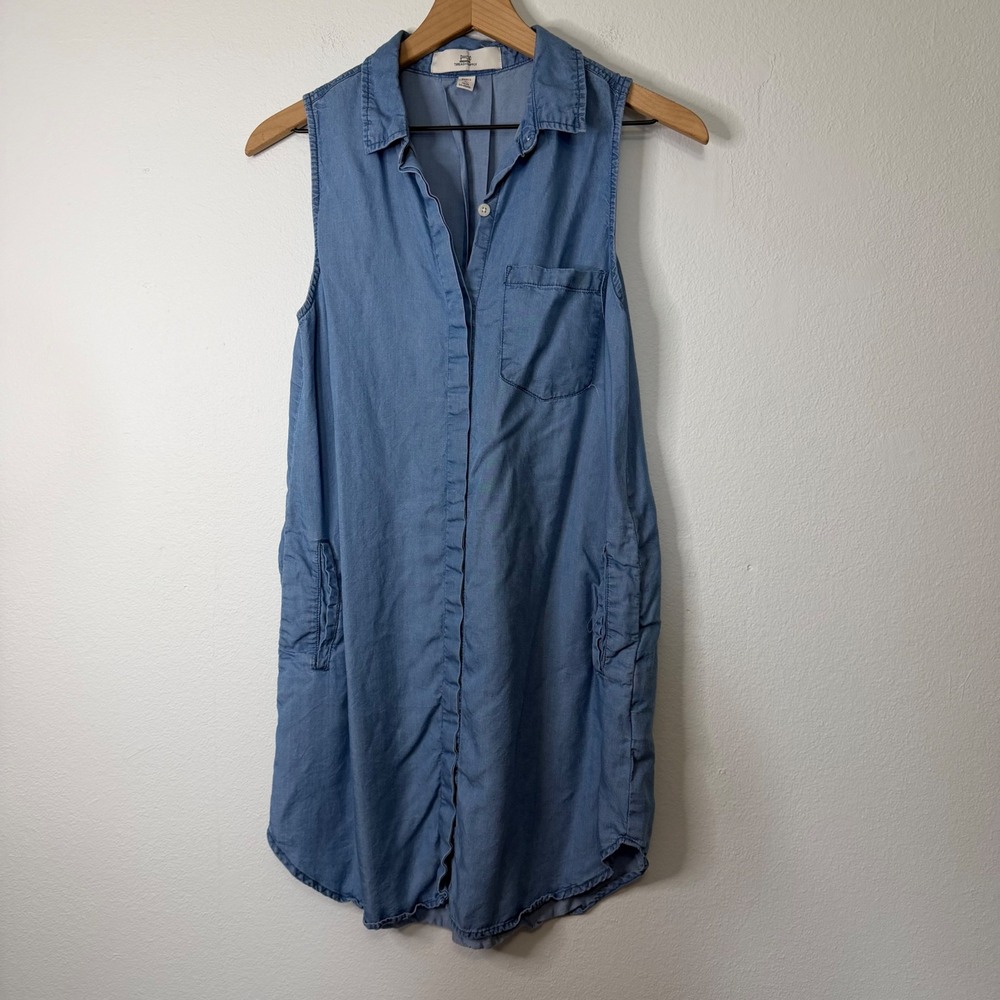 Thread & Supply‎ - Chambray Tencel/Lyocell Sleevelees Shirt Dress Size Small